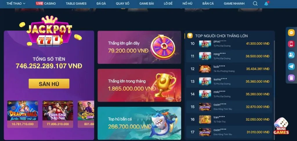 Hoàn trả cược nổ hũ CM888
